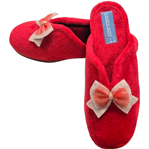 Cinzia Soft IEA83022 Ciabatte Pantofole Donna, Rosso con Fiocco