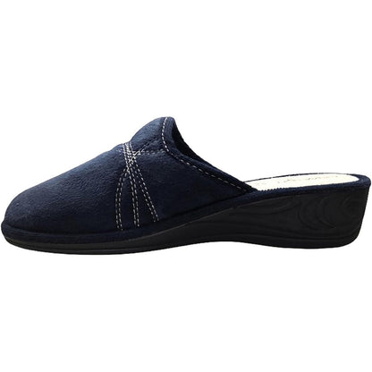 Cinzia Soft Pantofole Donna in Velour, Blu Navy, con Sottopiede in Vera Pelle, 95011