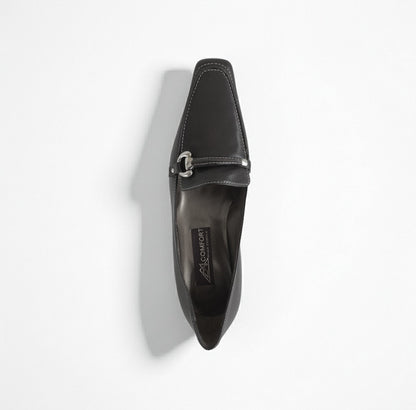 Mocassini Donna Comfort 1087 Vera Pelle Nero