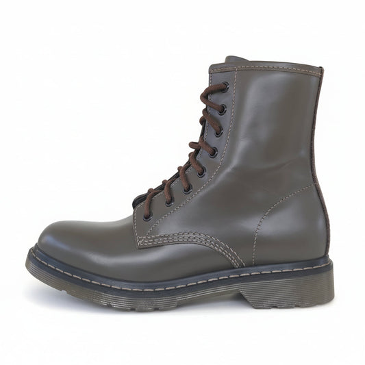 Anfibi Donna NeroGiardini A311040D - Vera Pelle Abrasivata, Verdegris, Zip
