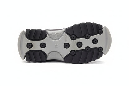 Sneakers bambina La Giostra 320 Nero e Grigio, Vera Pelle, 28 EU