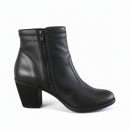 Stivaletti Neri Donna NeroGiardini A615980D - Tacco 6 cm, Vera Pelle, Cerniera Laterale - Numero 37