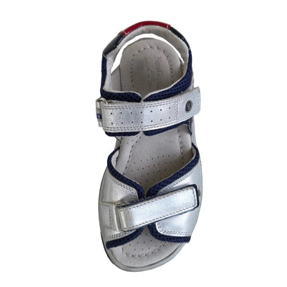 Sandali Bambino Nero Giardini Junior in Vera Pelle – Argento Blu Rosso Strappo Taglia 30