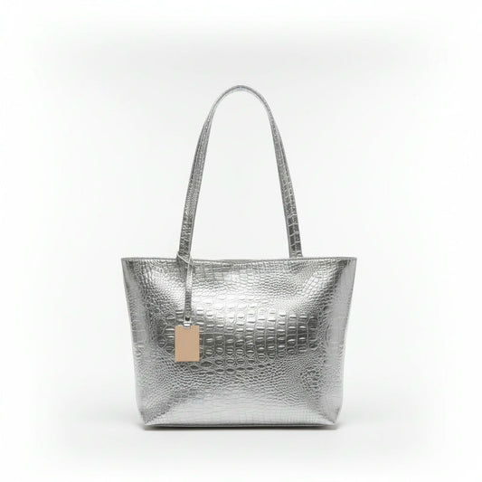 Borsa Argento Donna Stampa cocco, 38x38x13 cm