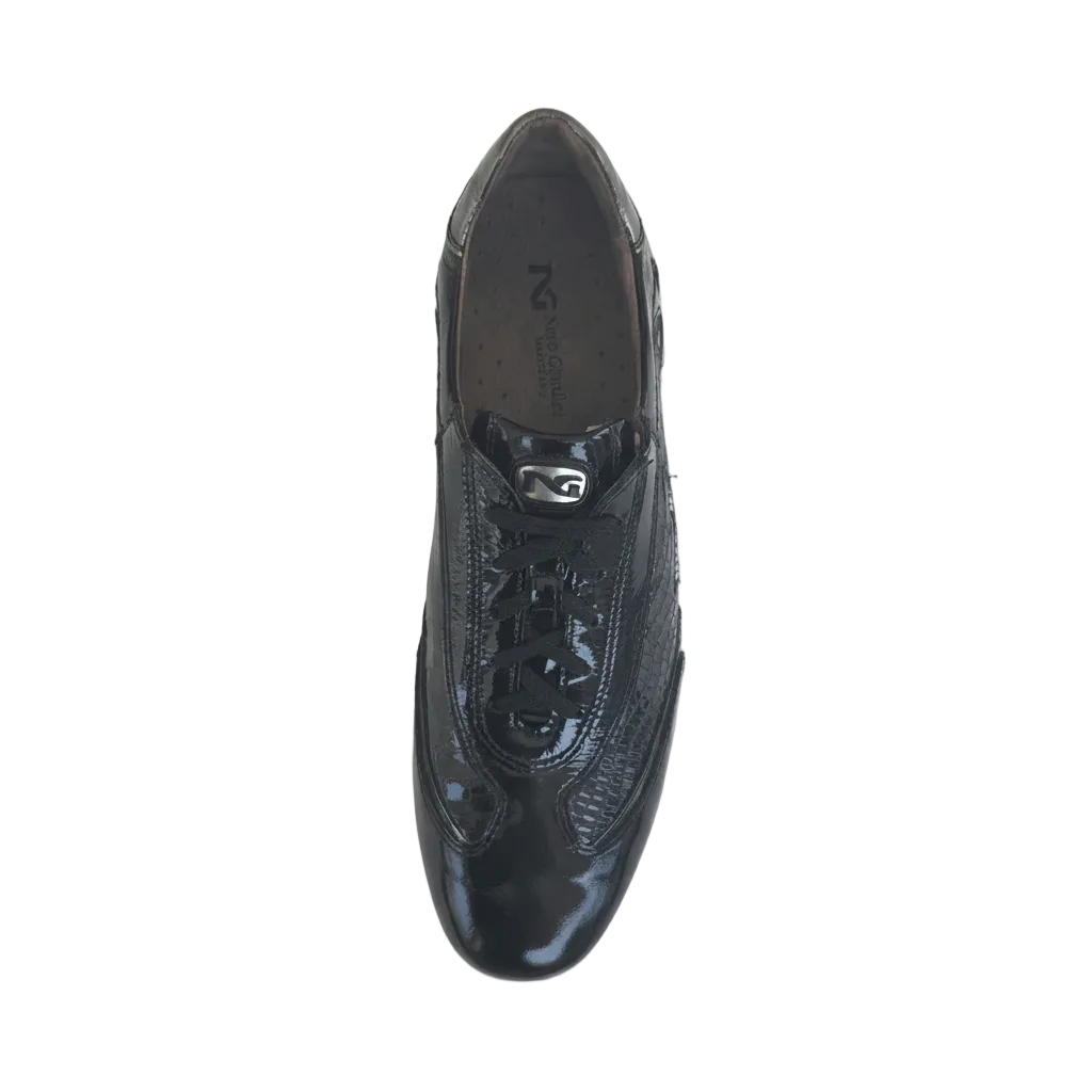 Sneakera NeroGiardini Donna A90059 Vera Pelle Naplak Vernice Nero e Bronzo - 37