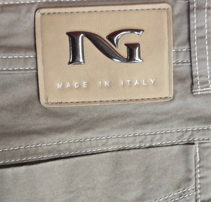 Pantaloni Uomo Nero Giardini, Grigio, Gabardina, Tasche, 46 IT
