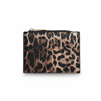 Portafoglio Pregunta in Pelle Leopardato Animalier – 11,5 x 9,5 x 2,5 cm