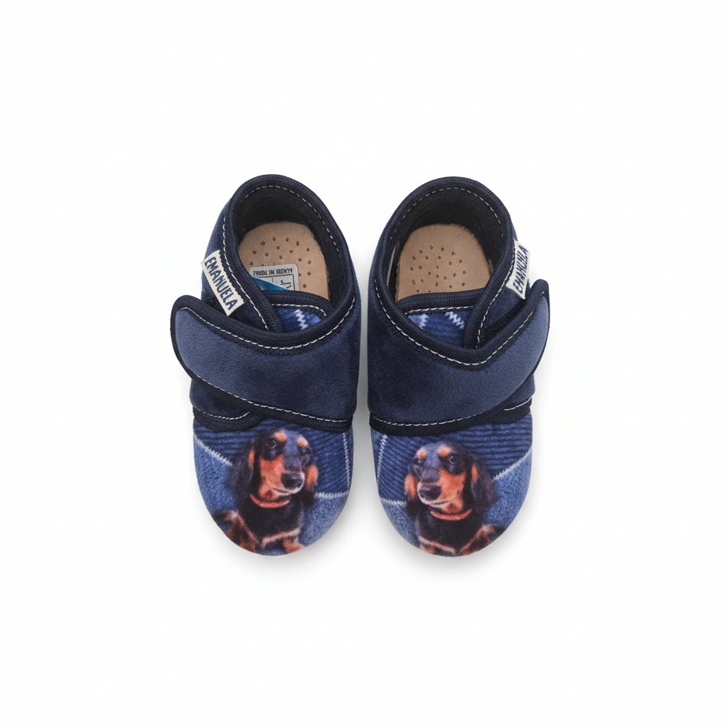 Pantofole Bambini Emanuela, Blu, Plantare Estraibile, 21