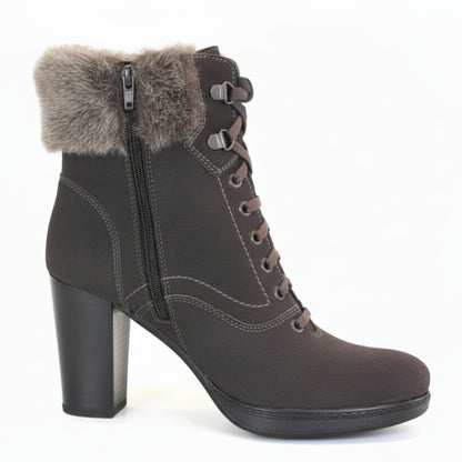Nero Giardini Stivaletti Eleganti con Pelliccia Donna, A106501D, Vera Pelle, Grigio Antracite