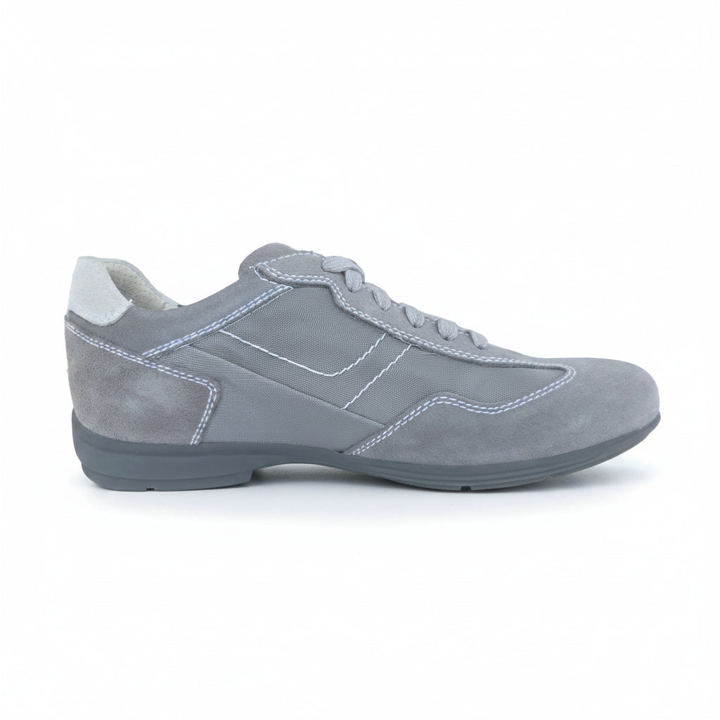 Sneakers Uomo Nero Giardini P704780U Grigio, Vera Pelle Scamosciata, Tela, 41