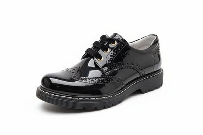 Scarpa inglesina da bambina Nero Giardini A528231F Diamond Nero, Vera Pelle Lucida