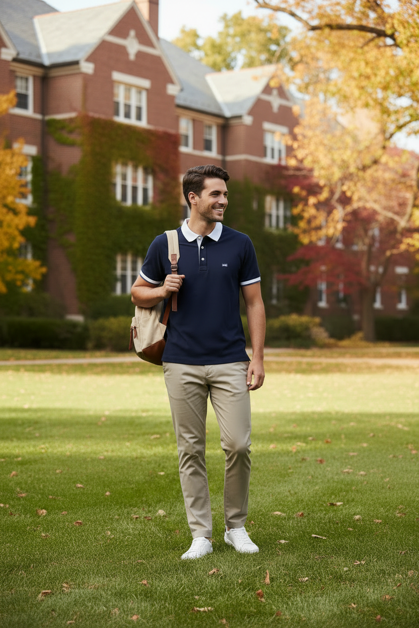 T-Shirt Polo Uomo Nero Giardini, Blu e Bianco, Cotone P471505U