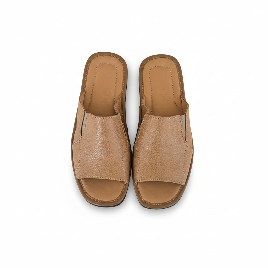 Ciabatte a fascia, FlyFlot, Vera Pelle, Beige, 40 IT