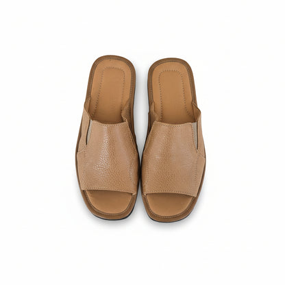 Ciabatte a fascia, FlyFlot, Vera Pelle, Beige, 40 IT