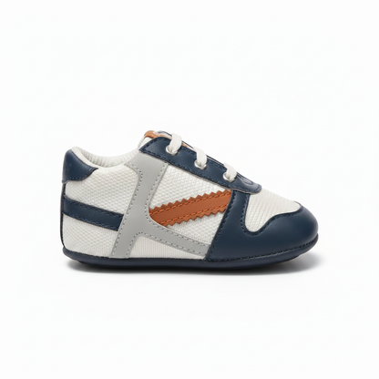 Sneakers Chicco Bimbo Tela e Pelle Blu Bianco Arancio