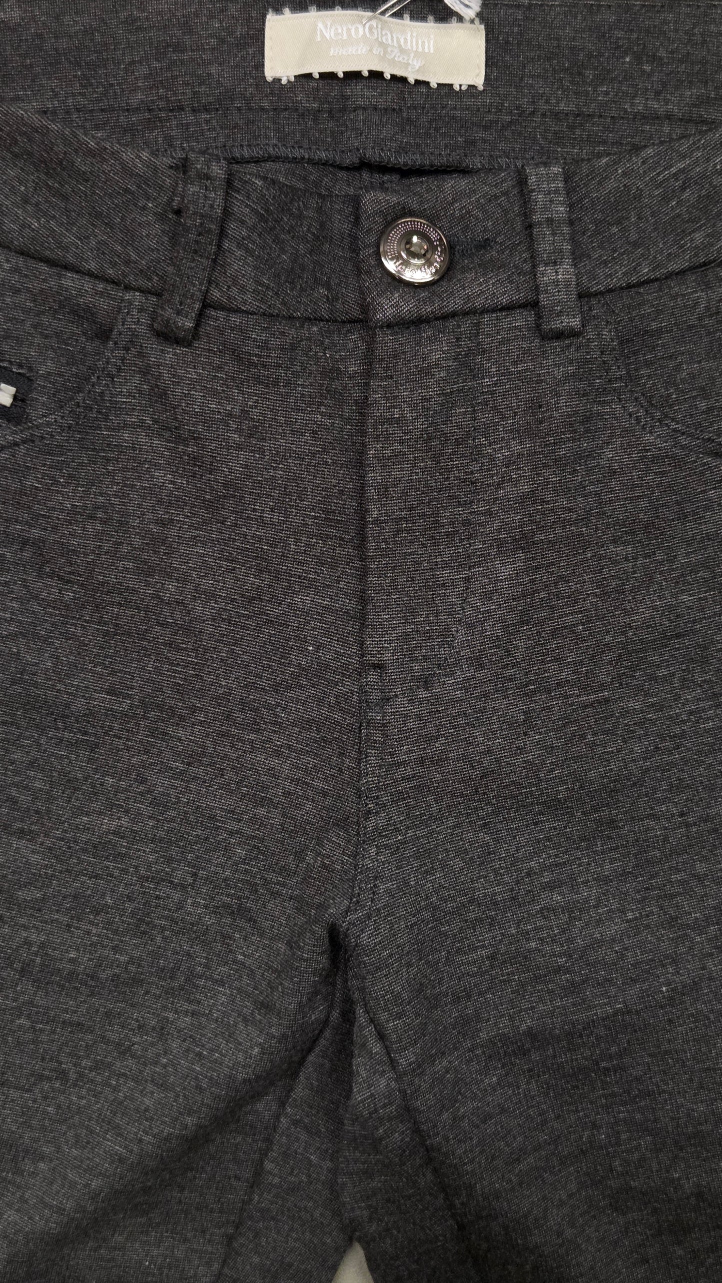 Pantaloni morbidi da donna, Nero Giardini, Grigio Scuro melange, Cotone