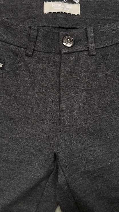 Pantaloni morbidi da donna, Nero Giardini, Grigio Scuro melange, Cotone