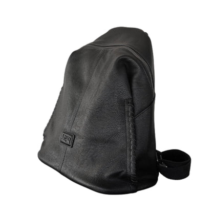 Zaino Coveri Collection in Pelle Nera con Zip 37x34x17 cm