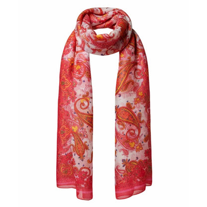 Foulard Donna Coveri Collection Bianco e Rosso con fantasia