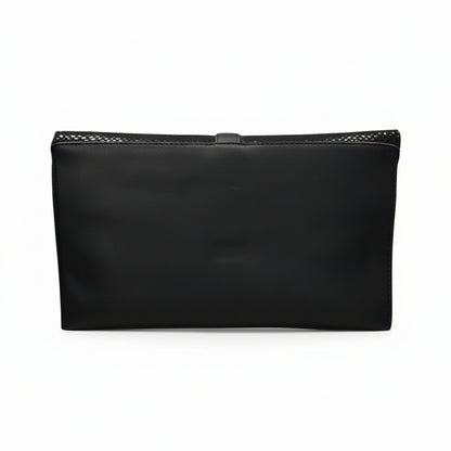 Pochette Elegante Nera con Fibbia Decorativa, Automatico, Tracolla inclusa
