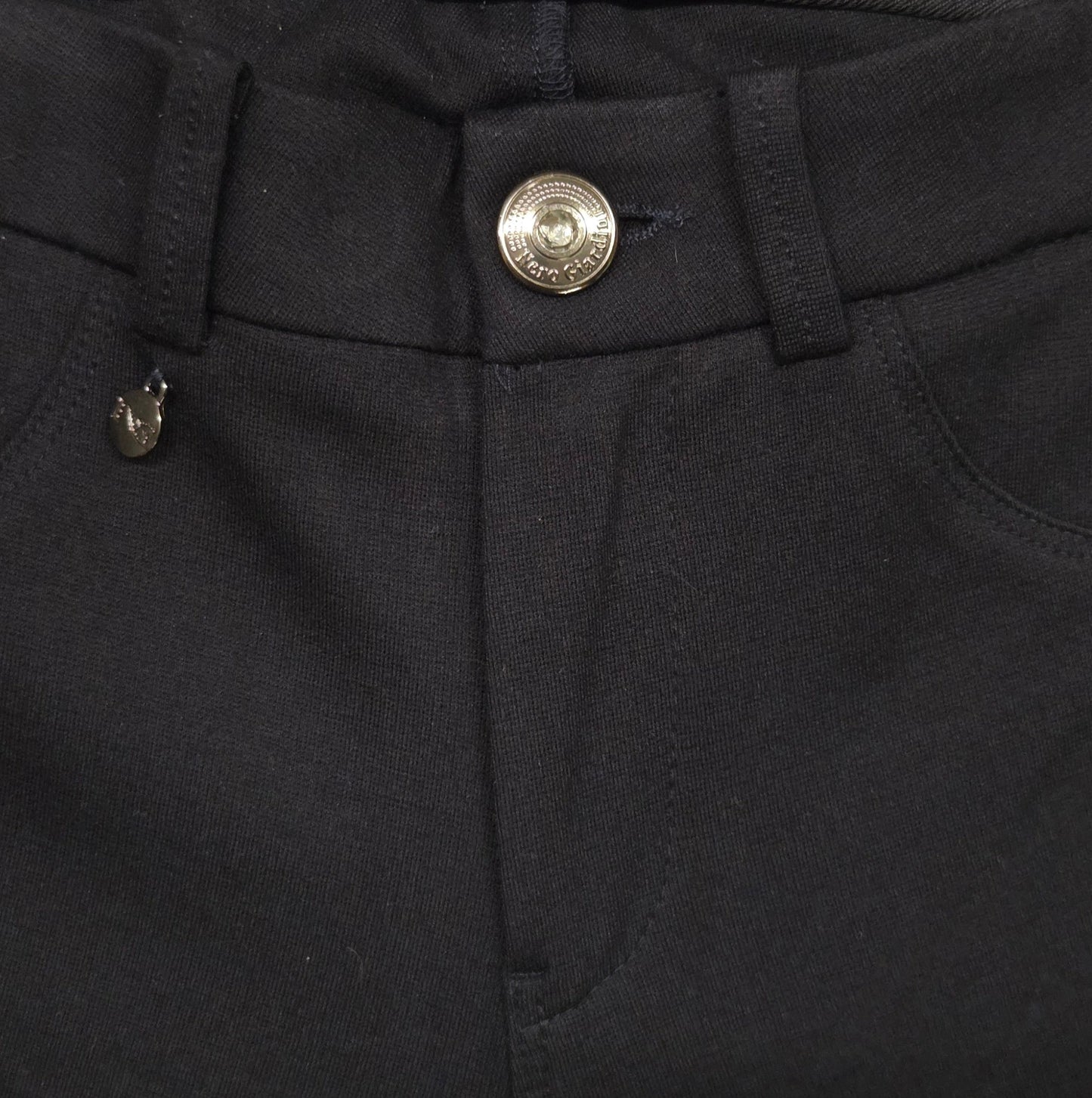Pantaloni elasticizzati Blu, Donna, Nero Giardini, Punto Milano, Cotone, Morbidi