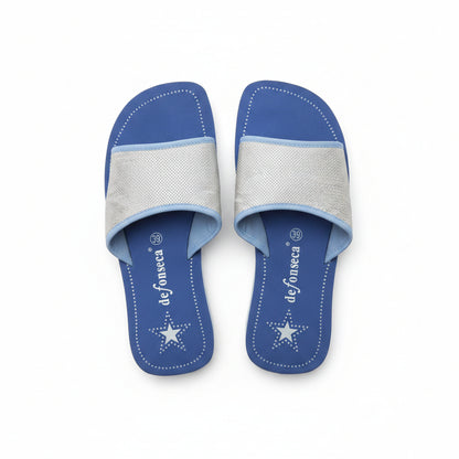 Ciabatte Mare Donna De Fonseca Fascia Cangiante – Blu Argento Taglia 39