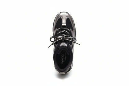 Sneakers bambina La Giostra 320 Nero e Grigio, Vera Pelle, 28 EU