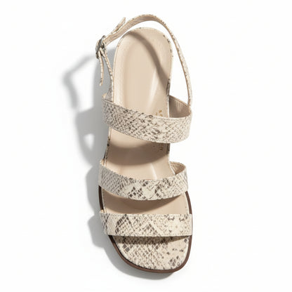 Sandali Donna Merianna Confort 2814, Vera Pelle, Avorio Stampato Rettile, 36 IT