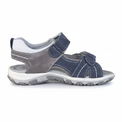 Sandali Bambini Nero Giardini Junior in Vera Pelle – Blu Grigio Bianco con Stella Strappo