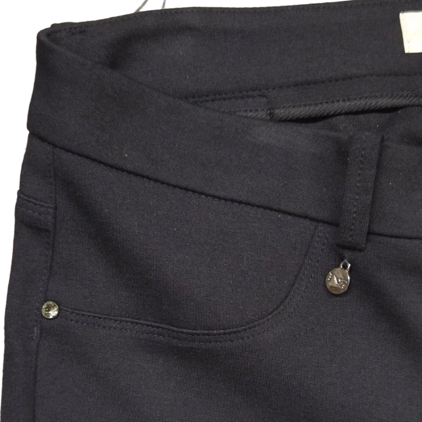 Pantaloni elasticizzati Blu, Donna, Nero Giardini, Punto Milano, Cotone, Morbidi