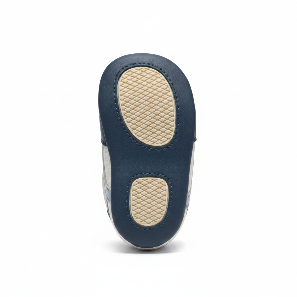 Sneakers Chicco Bimbo Tela e Pelle Blu Bianco Arancio
