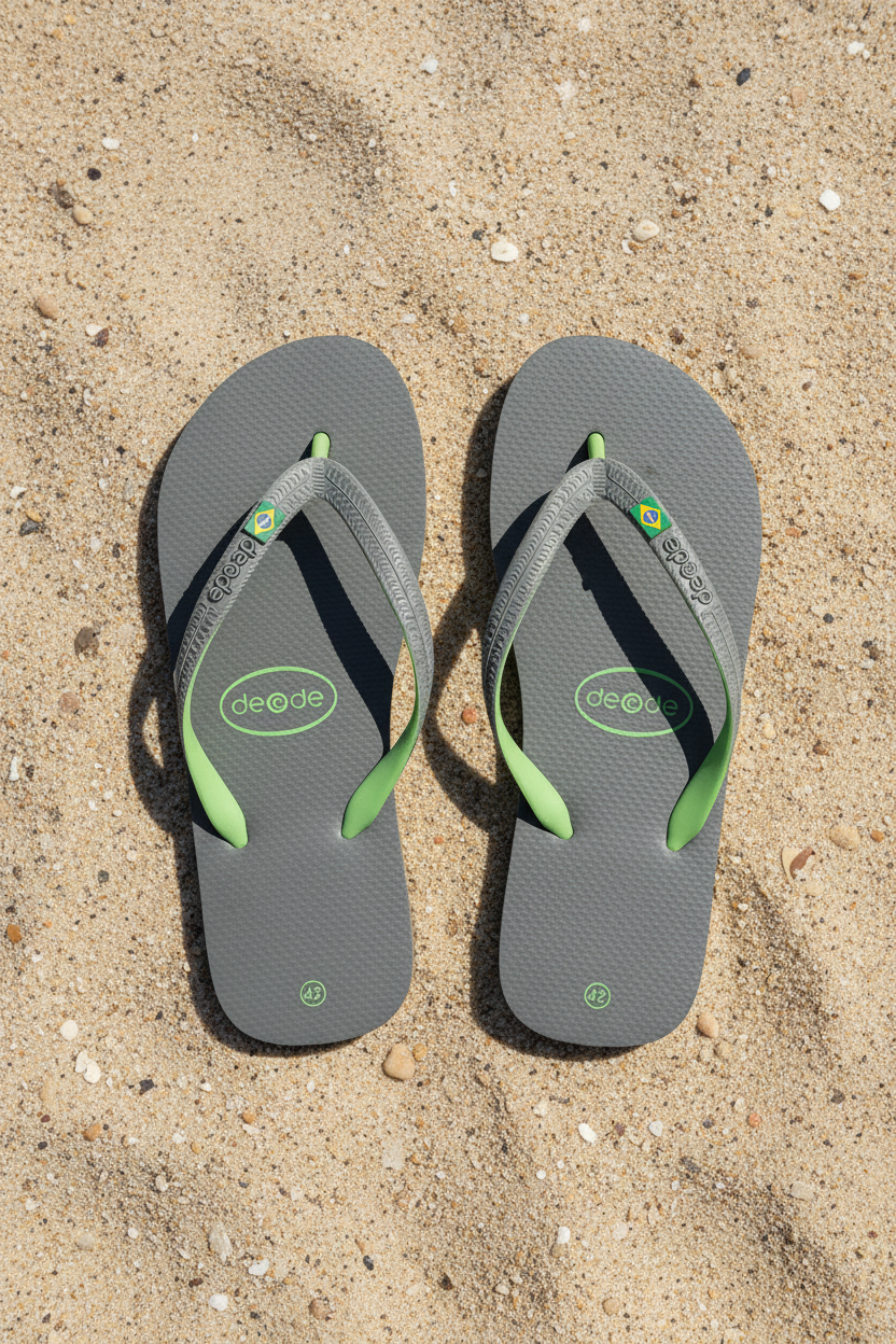 Infradito Mare Uomo Bandiera Brasile – Grigio e Verde