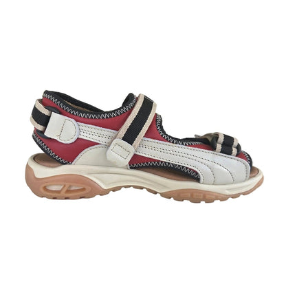 Sandali Bambino Walk Safari 3190A – Vera Pelle e Tessuto Beige Rosso Blu Navy