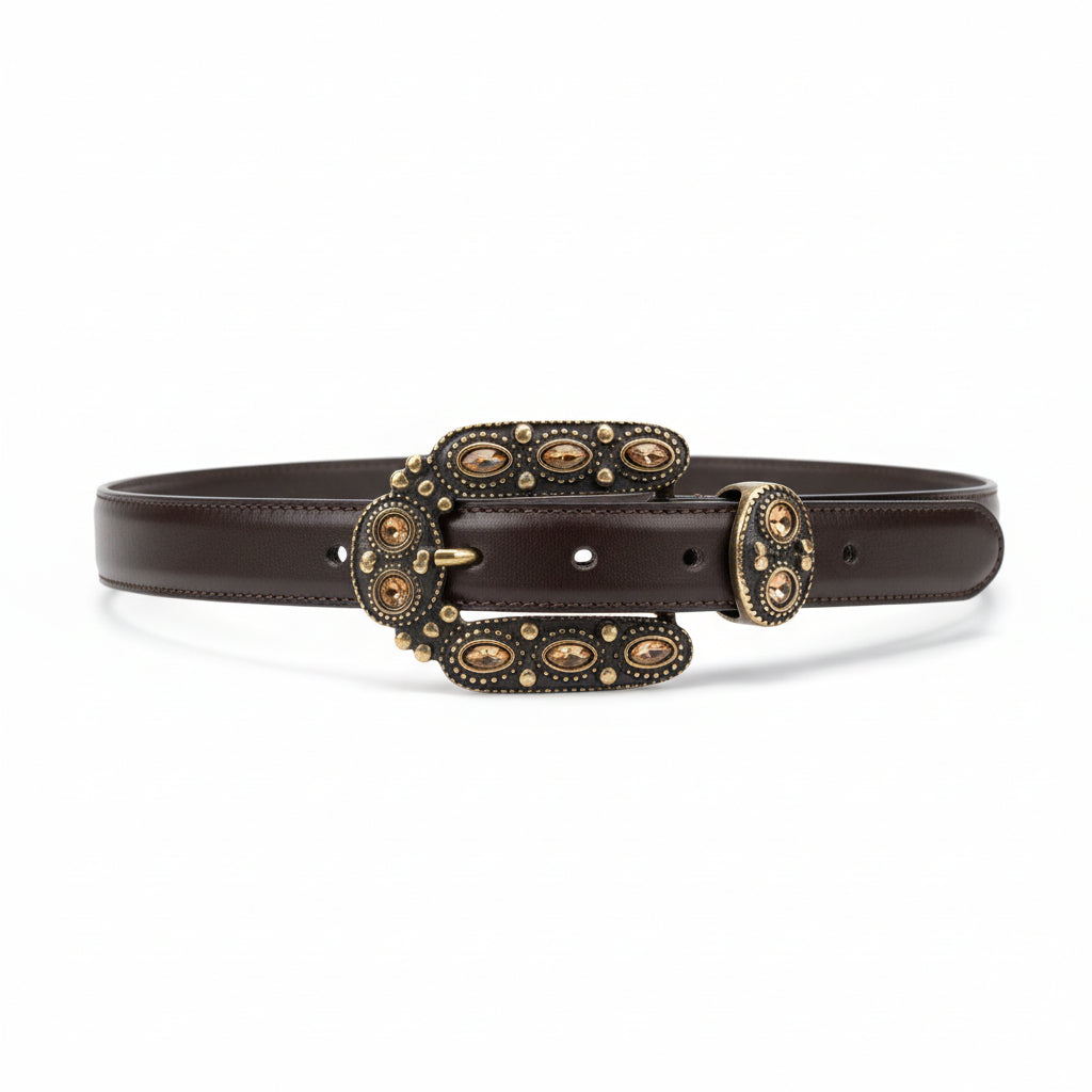 Cintura Nero Giardini, Bronzo, Donna, Western, con strass arancio