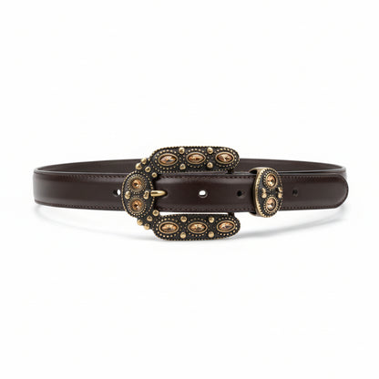 Cintura Nero Giardini, Bronzo, Donna, Western, con strass arancio