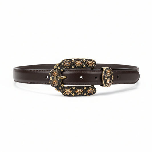 Cintura Nero Giardini, Bronzo, Donna, Western, con strass arancio