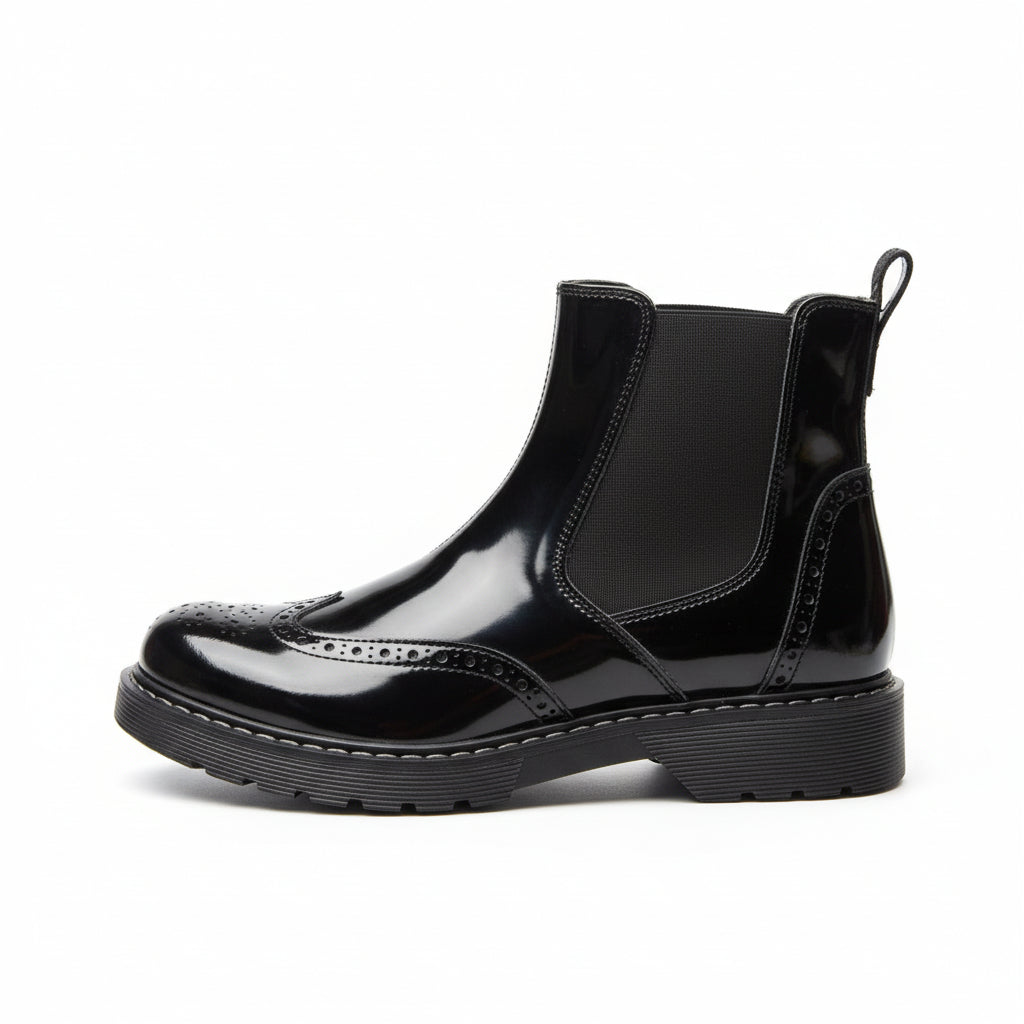 Stivaletti Nero Giardini A531134F, Nero, Naplak in Vernice, 38 EU