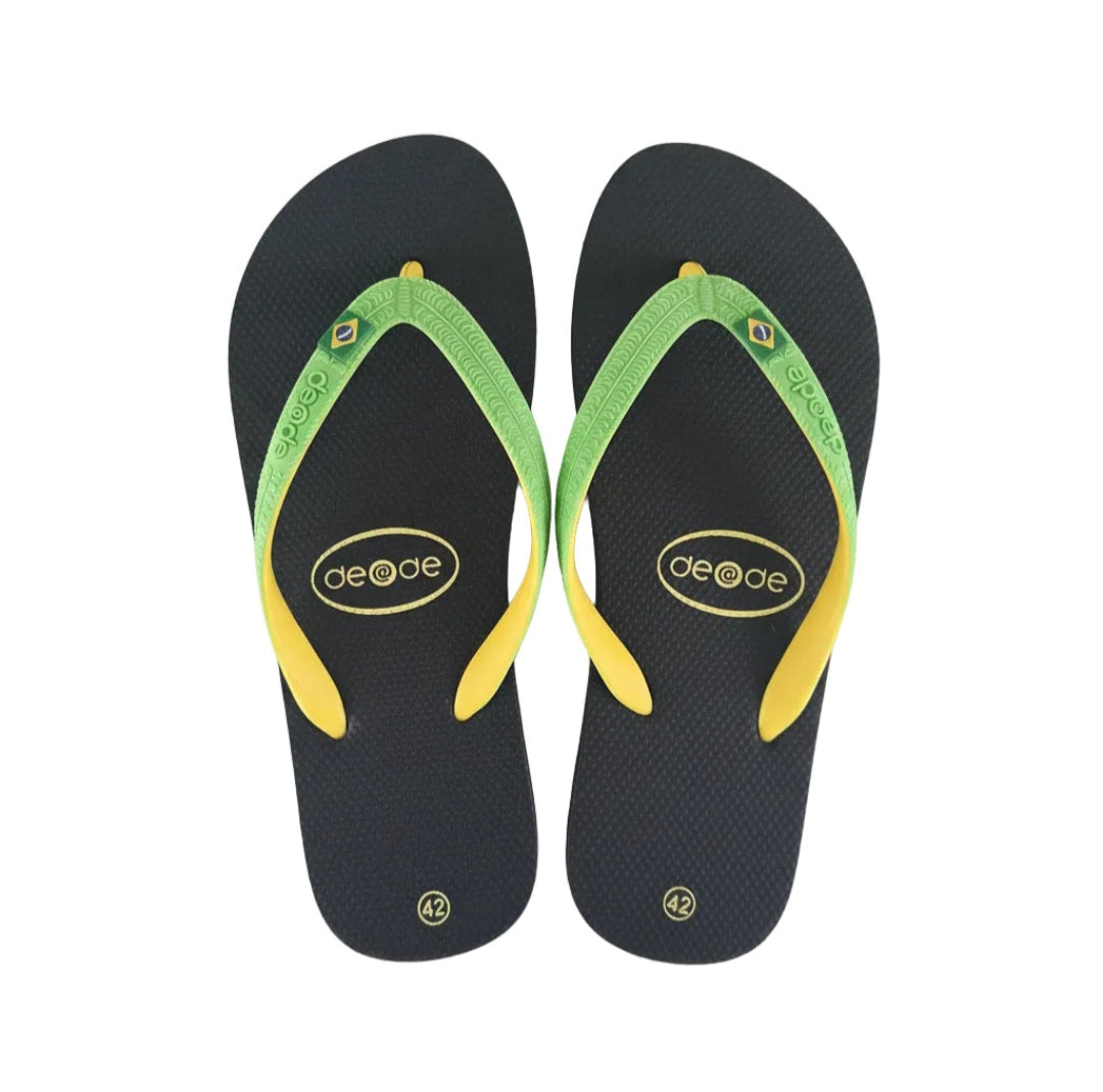 Infradito Mare Uomo Bandiera Brasile – Nero Verde Giallo Taglia 43