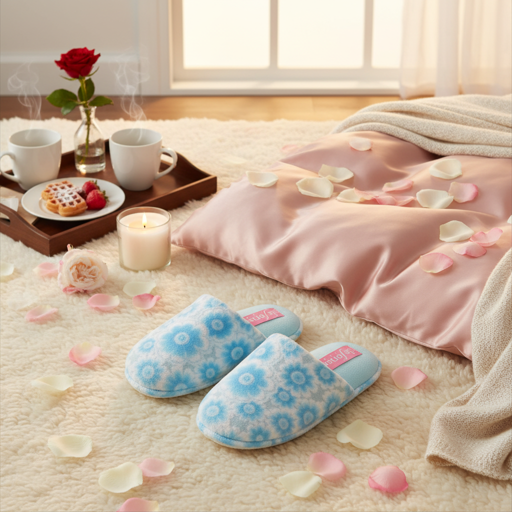 Pantofole floreali donna, De Fonseca celeste, Velour, Numero 35/36