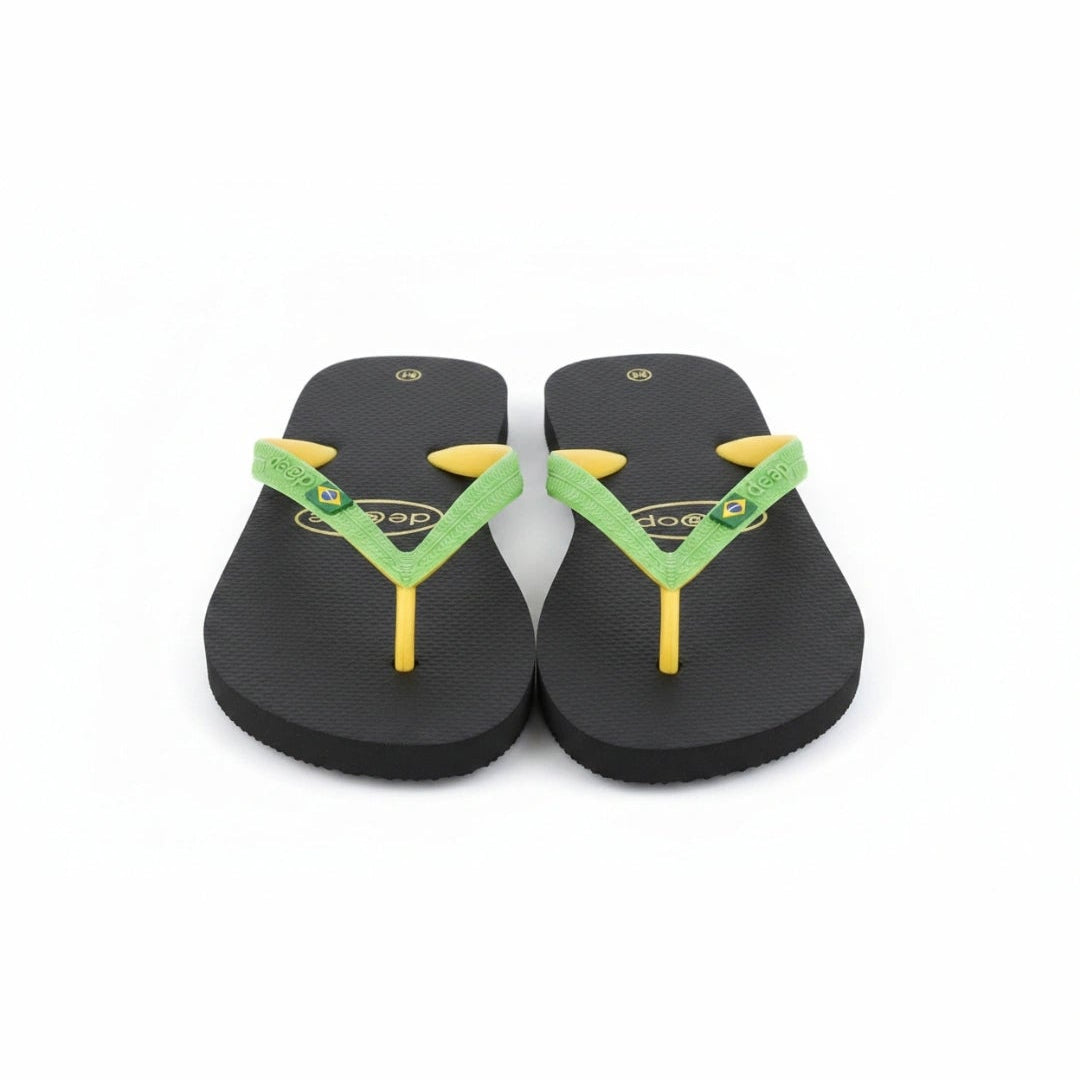 Infradito Mare Uomo Bandiera Brasile – Nero Verde Giallo Taglia 43