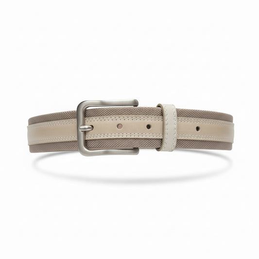 Cintura Nero Giardini, P350712U, Uomo, Vera Pelle e Tessuto intrecciato, Beige DRE