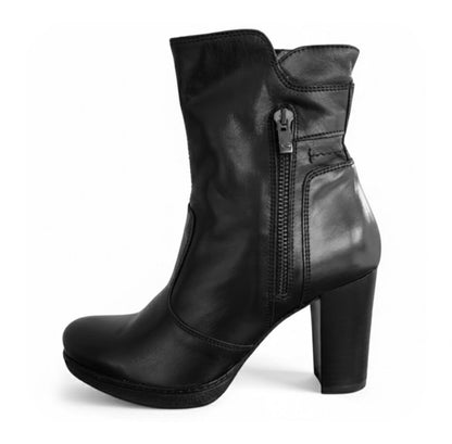 Stivaletti Neri Donna Nero Giardini in Vera Pelle, Plateau, Zip, A106532D