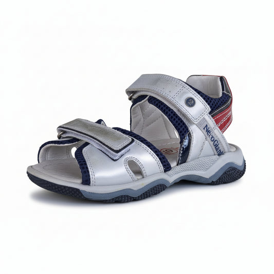 Sandali Bambino Nero Giardini Junior in Vera Pelle – Argento Blu Rosso Strappo Taglia 30