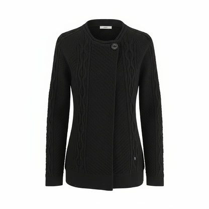 Giacca di maglia NeroGiardini A660420D Nero con trecce e bottone