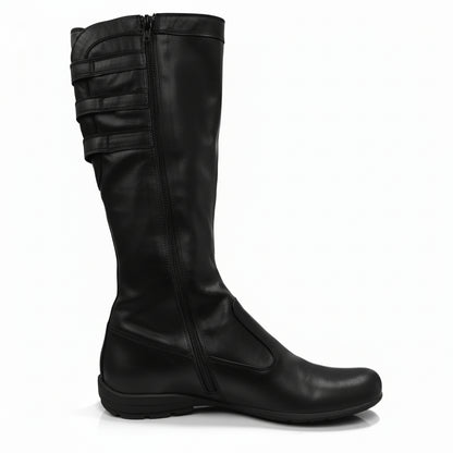 Stivali Donna NeroGiardini 00175, Vera Pelle, zip, fibbie, Nero - 37 EU