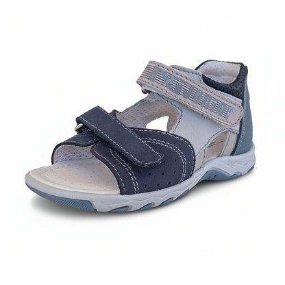 Sandali Bambini Nero Giardini Junior Vera Pelle Blu Grigio Azzurro | Taglia 23