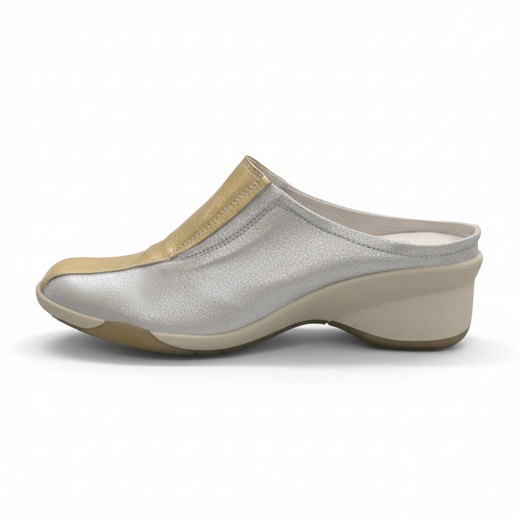 Sabot DL Sport, Argento e Oro, Vera Pelle, 38 EU