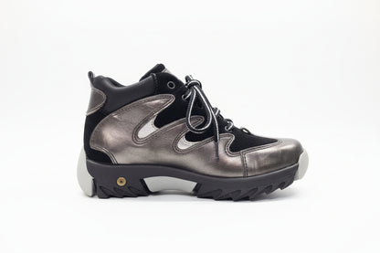 Sneakers bambina La Giostra 320 Nero e Grigio, Vera Pelle, 28 EU