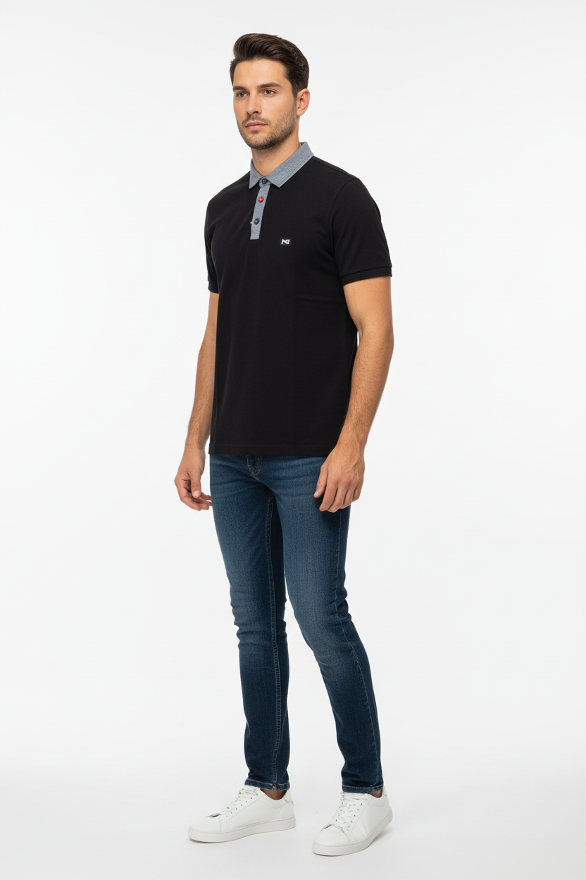 T-shirt Polo Uomo Nero Giardini, Blu, P571904U