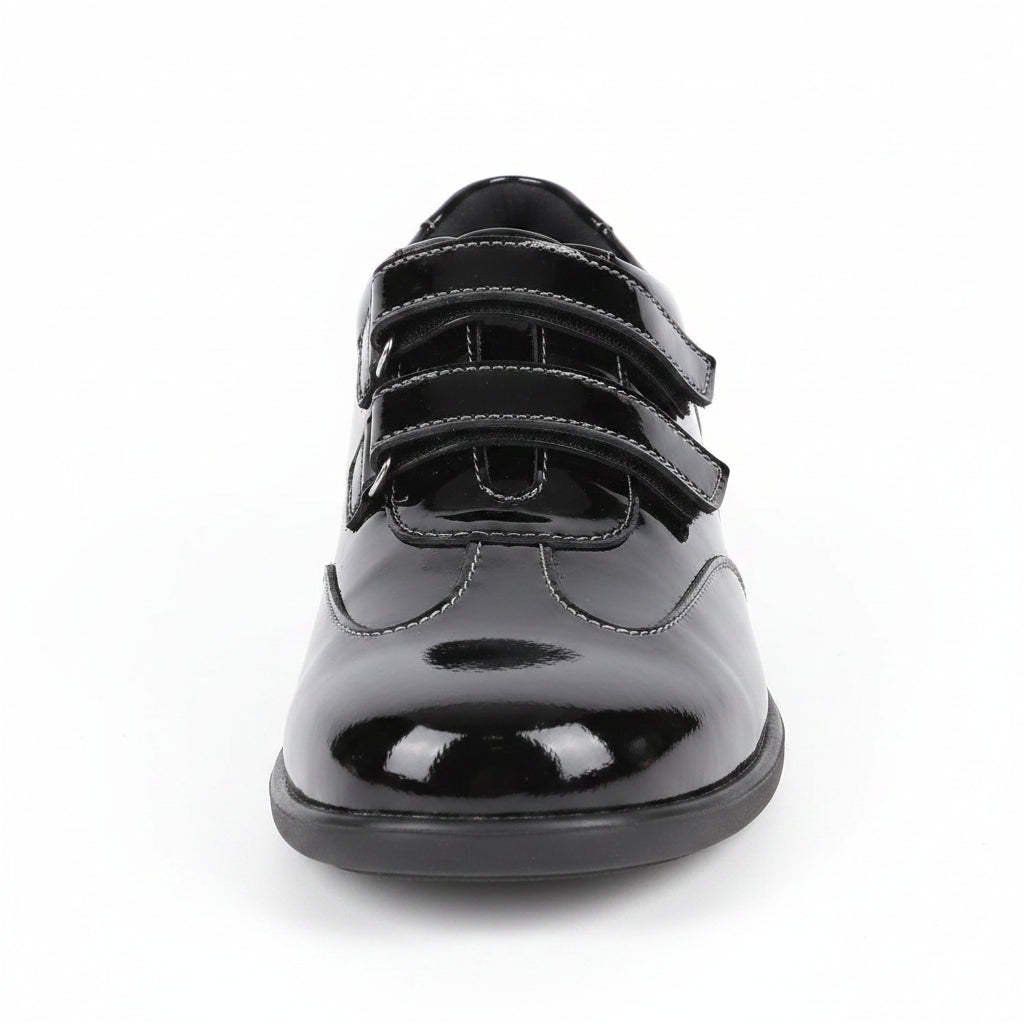 Scarpe Nere Donna Cinzia Soft in Vera Pelle e Vernice, con Chiusura a Strappo, Comfort ed Eleganza - Numero 39
